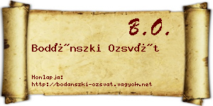 Bodánszki Ozsvát névjegykártya